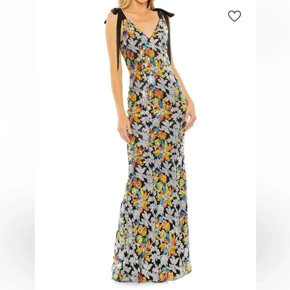 NWT Mac Duggal Vibrant Floral Backless Dress - Picture 2 of 7